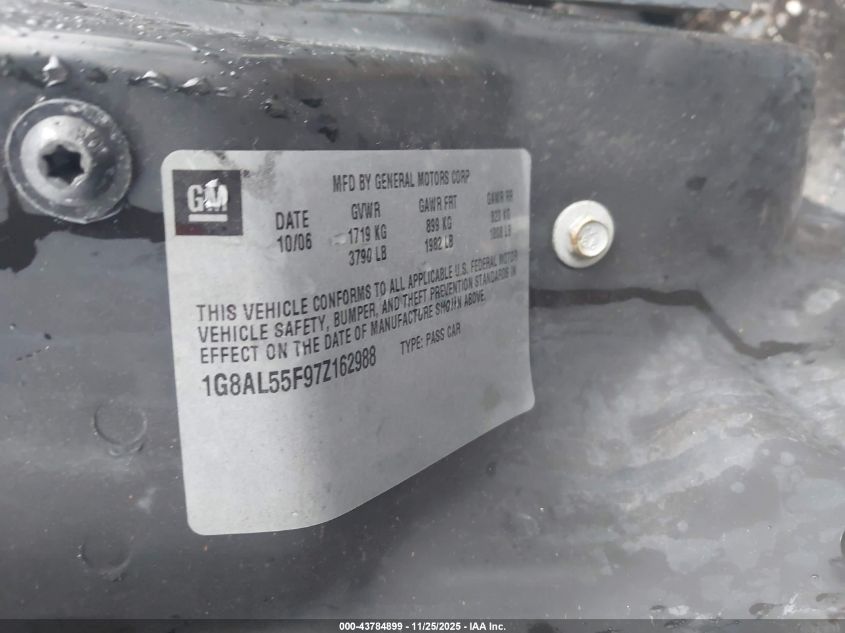 2007 Saturn Ion 3 VIN: 1G8AL55F97Z162988 Lot: 43784899