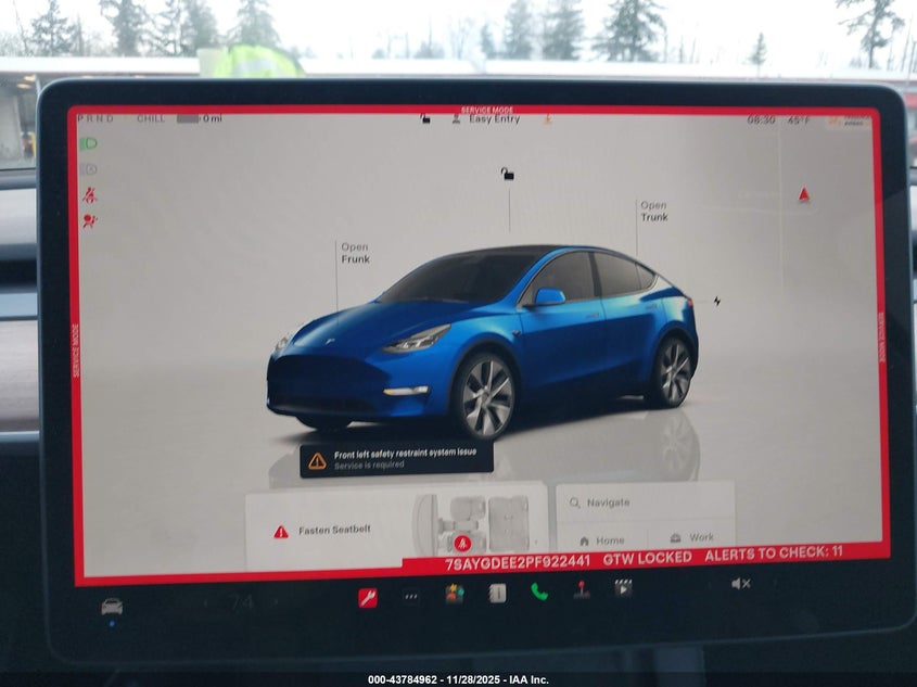 2023 Tesla Model Y Awd/Long Range Dual Motor All-Wheel Drive VIN: 7SAYGDEE2PF922441 Lot: 43784962