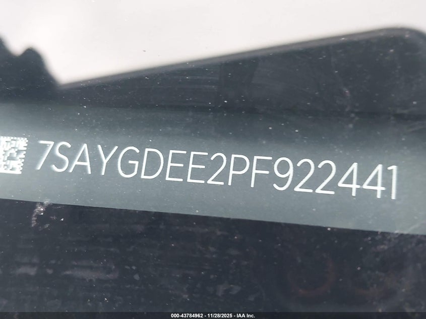 2023 Tesla Model Y Awd/Long Range Dual Motor All-Wheel Drive VIN: 7SAYGDEE2PF922441 Lot: 43784962