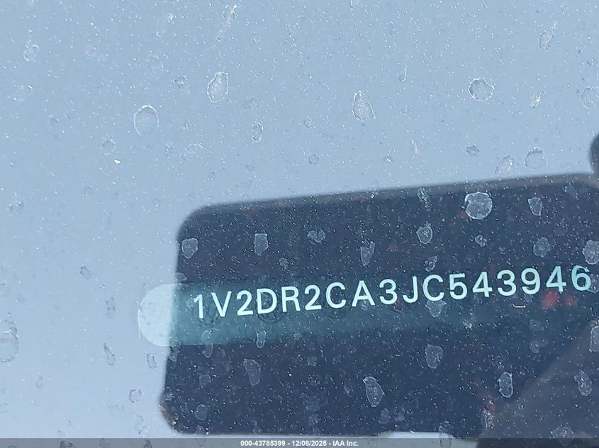 2018 Volkswagen Atlas 3.6L V6 Se/3.6L V6 Se W/Technology VIN: 1V2DR2CA3JC543946 Lot: 43785399