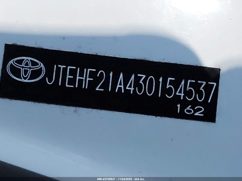 2003 Toyota Highlander V6 VIN: JTEHF21A430154537 Lot: 43785937