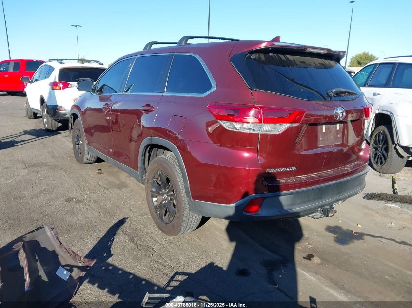2019 Toyota Highlander Le Plus VIN: 5TDZZRFH8KS295377 Lot: 43786018