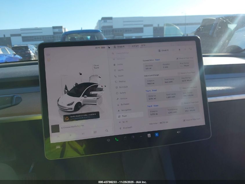 2023 Tesla Model 3 Rear-Wheel Drive VIN: 5YJ3E1EA4PF447853 Lot: 43786233