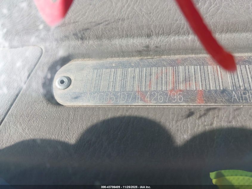 2001 Nissan Sentra Xe VIN: 3N1CB51D71L426796 Lot: 43786409