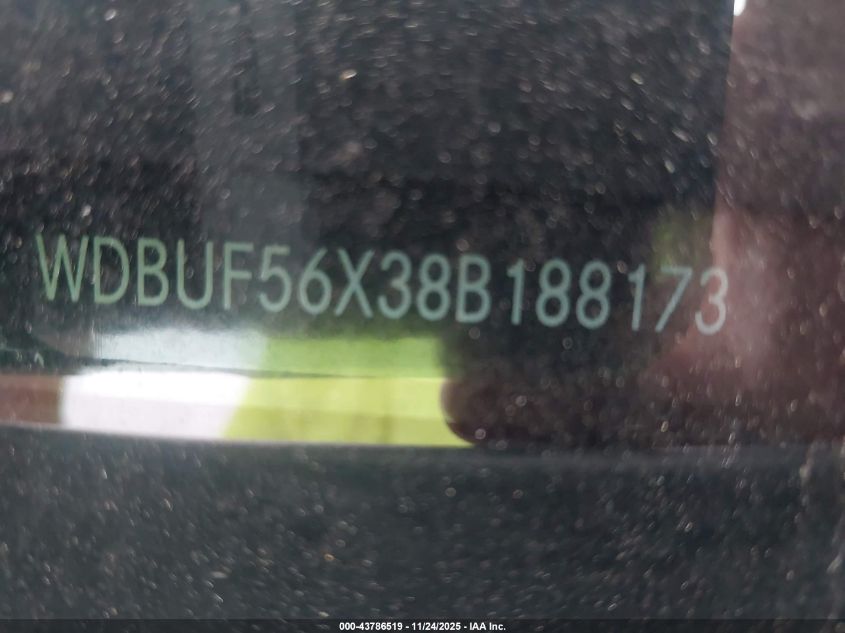 2008 Mercedes-Benz E 350 VIN: WDBUF56X38B188173 Lot: 43786519