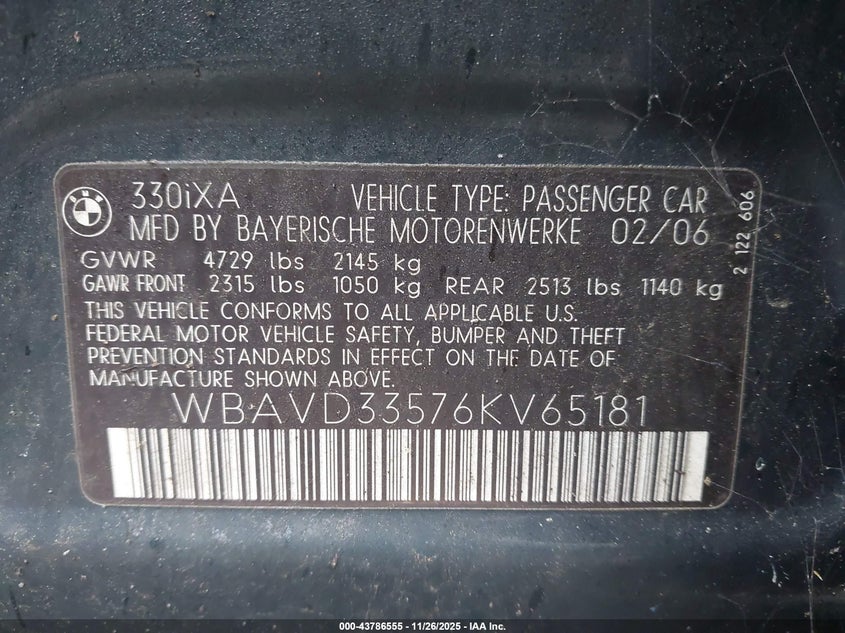 WBAVD33576KV65181 2006 BMW 3ER photo no. 9