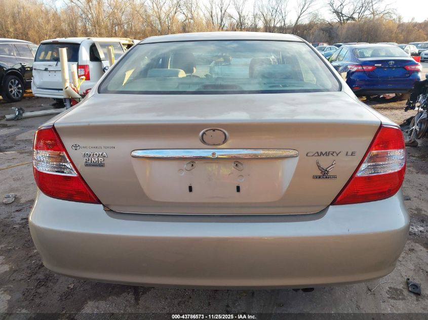 2004 Toyota Camry Le VIN: JTDBE32K340258934 Lot: 43786573