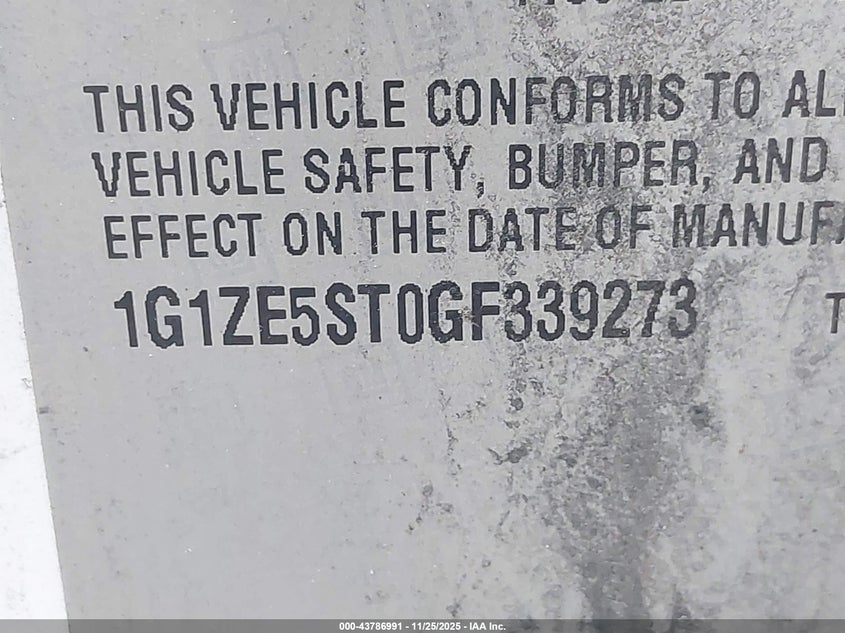 1G1ZE5ST0GF339273 2016 CHEVROLET MALIBU photo no. 9