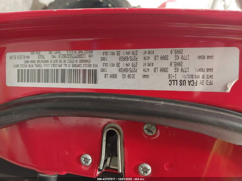 2016 Ram 1500 Sport VIN: 1C6RR7MT5GS236210 Lot: 43787017