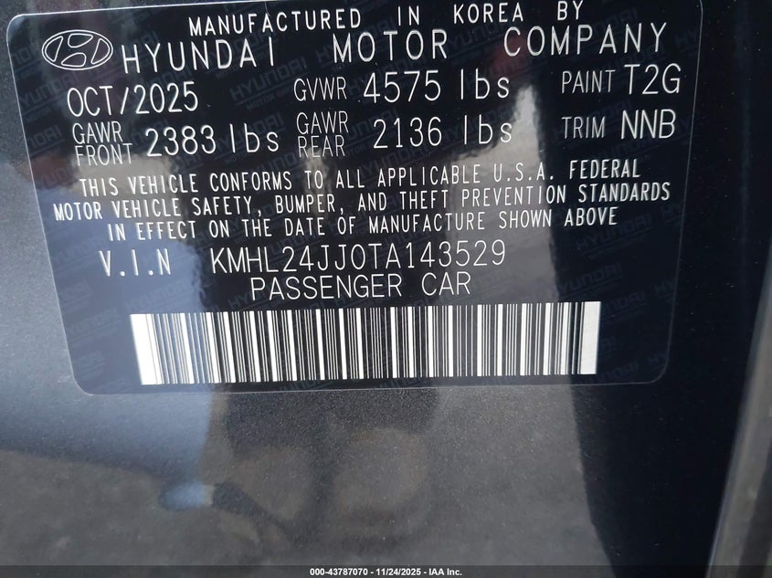 KMHL24JJ0TA143529 2026 HYUNDAI SONATA photo no. 5