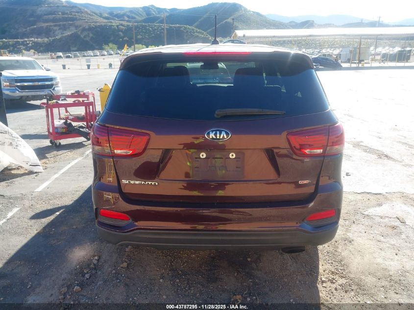 2019 Kia Sorento 2.4L Lx VIN: 5XYPG4A39KG513495 Lot: 43787295