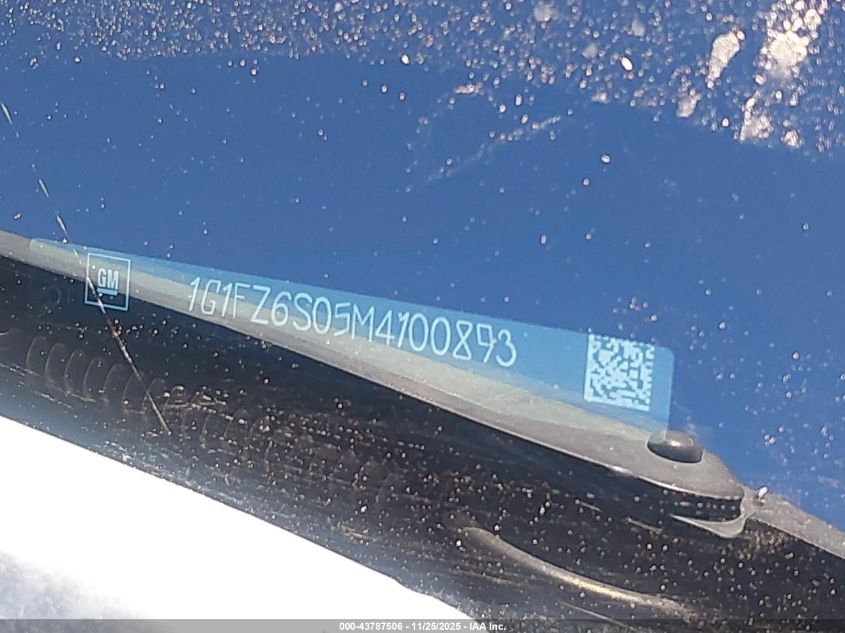 2021 Chevrolet Bolt Ev Fwd Premier VIN: 1G1FZ6S05M4100893 Lot: 43787506