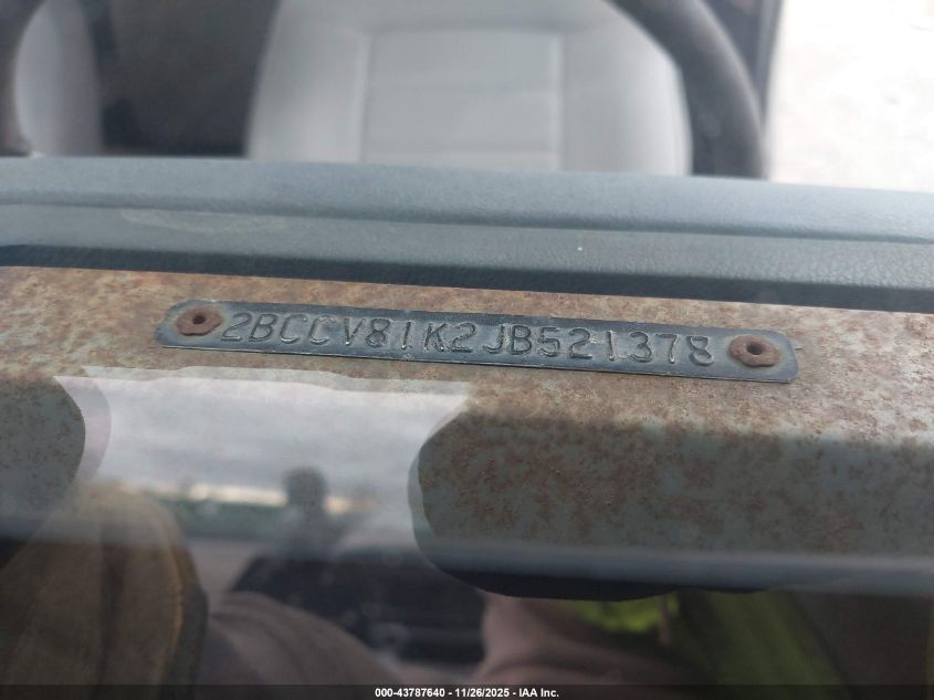 1988 Jeep Wrangler Sport VIN: 2BCCV81K2JB521378 Lot: 43787640