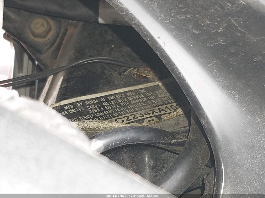 1999 Honda Gl1500 Se12 VIN: 1HFSC2234XA102558 Lot: 43787870