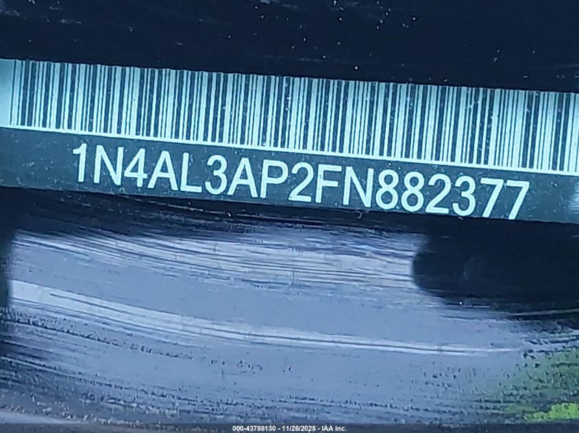 2015 Nissan Altima 2.5/2.5 S/2.5 Sl/2.5 Sv VIN: 1N4AL3AP2FN882377 Lot: 43788130