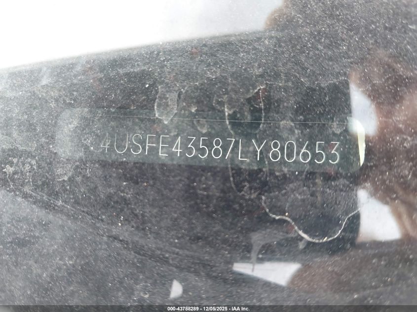 2007 BMW X5 3.0Si VIN: 4USFE43587LY80653 Lot: 43788289