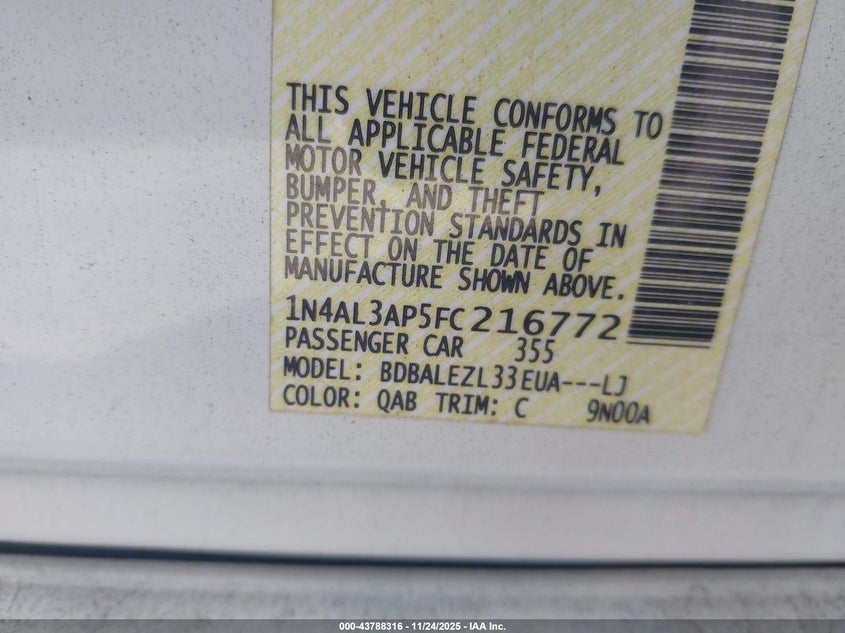 1N4AL3AP5FC216772 2015 NISSAN ALTIMA photo no. 9