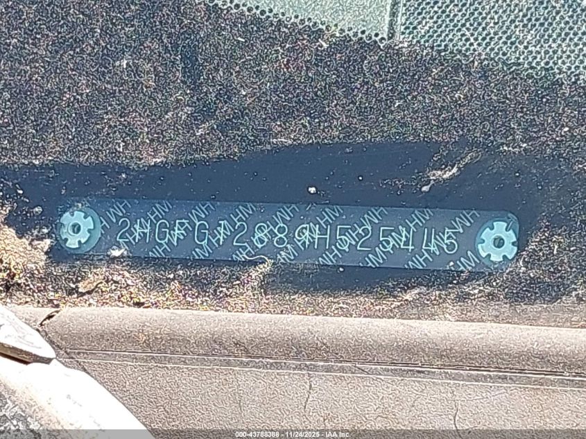 2009 Honda Civic Ex VIN: 2HGFG12889H525445 Lot: 43788388