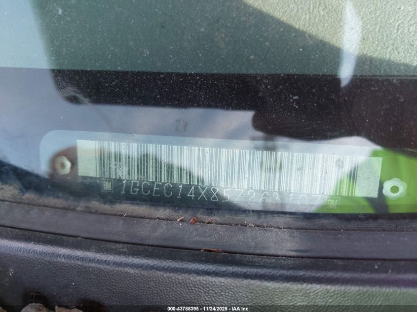 2005 Chevrolet Silverado 1500 Work Truck VIN: 1GCEC14X85Z263107 Lot: 43788395