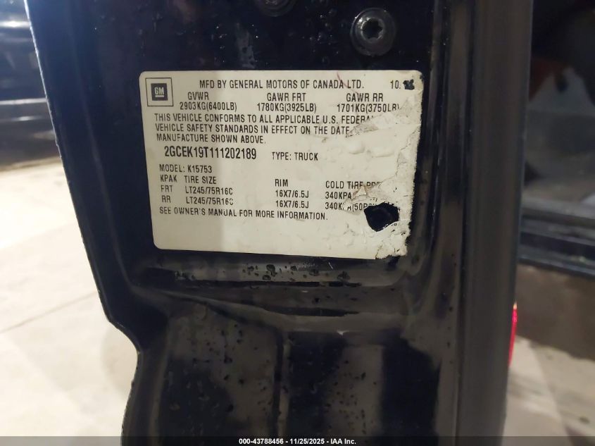 2001 Chevrolet Silverado 1500 Lt VIN: 2GCEK19T111202189 Lot: 43788456