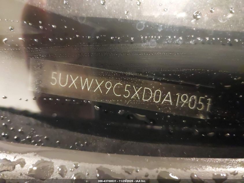 2013 BMW X3 xDrive28I VIN: 5UXWX9C5XD0A19051 Lot: 43788531