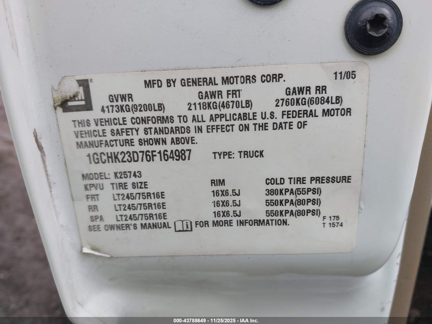 1GCHK23D76F164987 2006 CHEVROLET SILVERADO photo no. 9