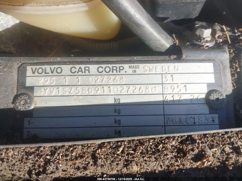 2001 Volvo V70 Xc VIN: YV1SZ58D911027268 Lot: 43788708