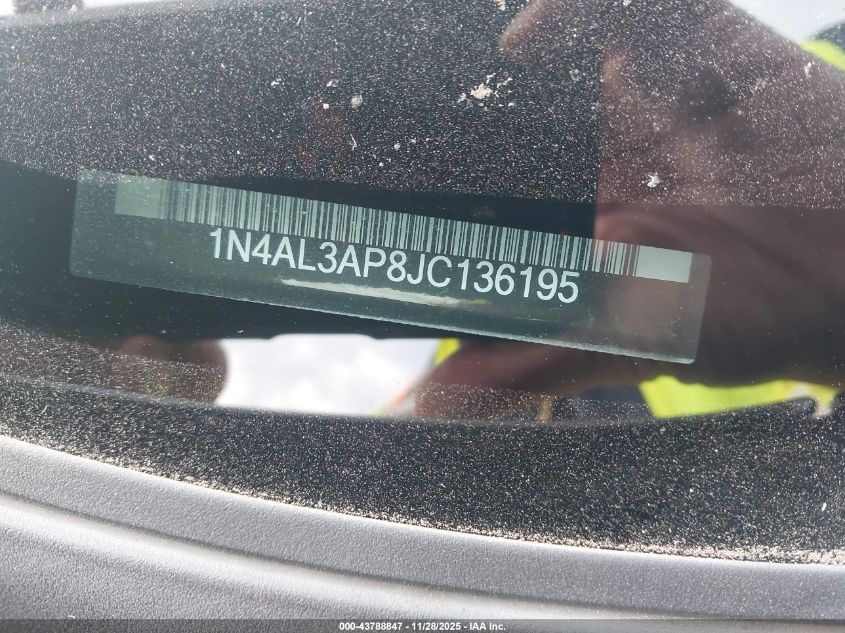 2018 Nissan Altima 2.5 Sv VIN: 1N4AL3AP8JC136195 Lot: 43788847
