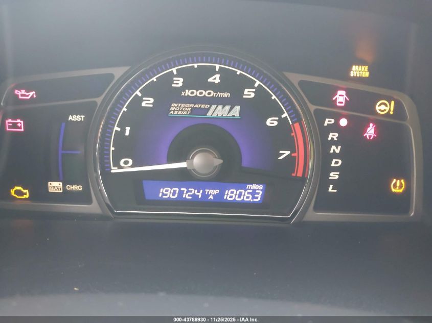 2010 Honda Civic Hybrid VIN: JHMFA3F20AS007455 Lot: 43788930