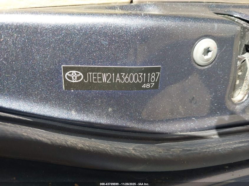 2006 Toyota Highlander Hybrid Limited V6 VIN: JTEEW21A360031187 Lot: 43789599