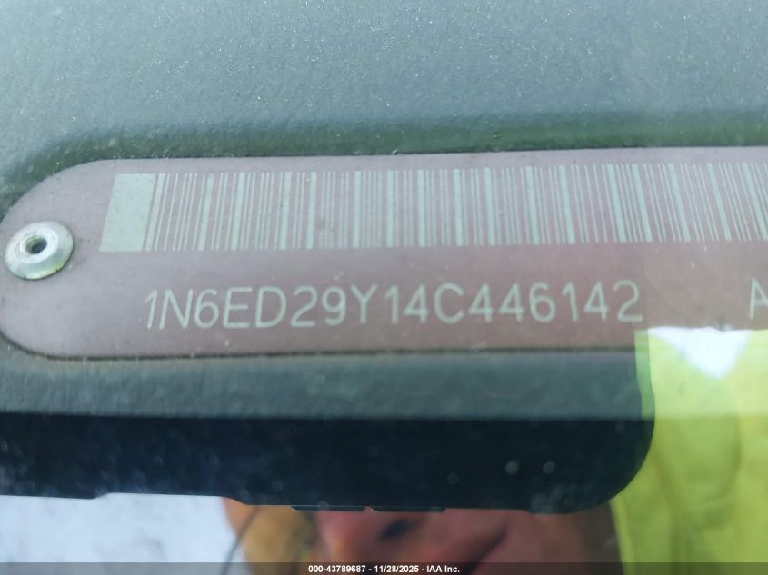 2004 Nissan Frontier Xe-V6 VIN: 1N6ED29Y14C446142 Lot: 43789687