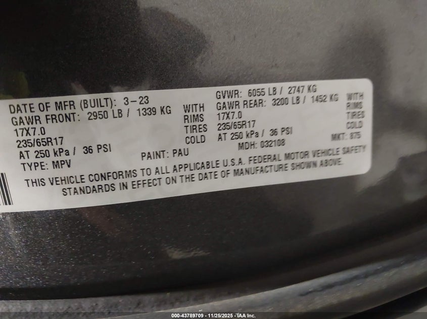 2023 Chrysler Pacifica Touring L VIN: 2C4RC1BG2PR534325 Lot: 43789709