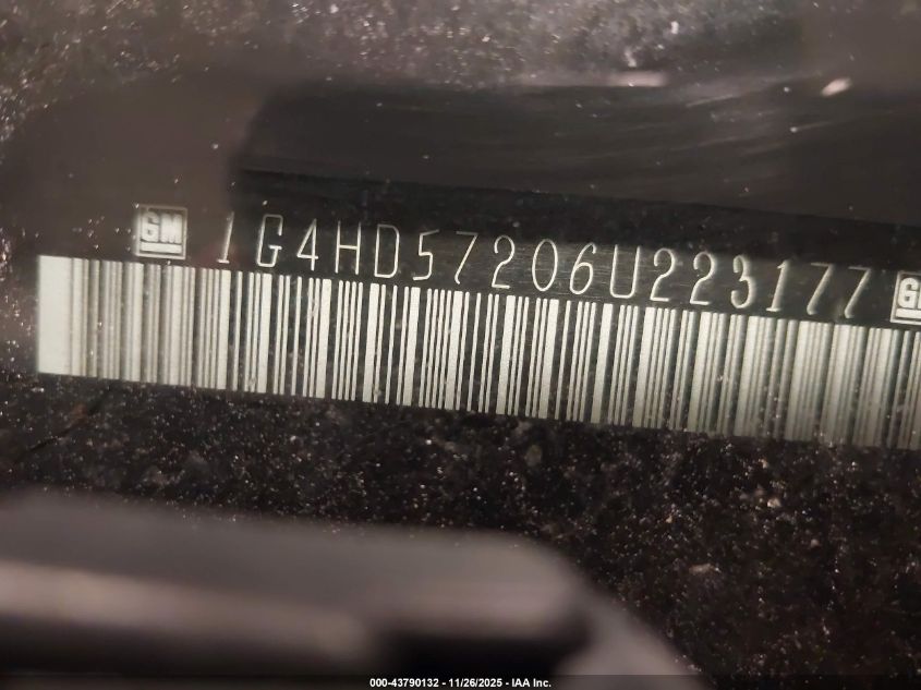 2006 Buick Lucerne Cxl VIN: 1G4HD57206U223177 Lot: 43790132