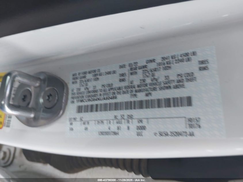 2022 Ford Escape Se VIN: 1FMCU9G64NUA60486 Lot: 43790308