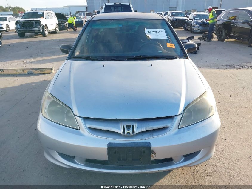 2005 Honda Civic Lx VIN: 2HGES16695H538864 Lot: 43790397