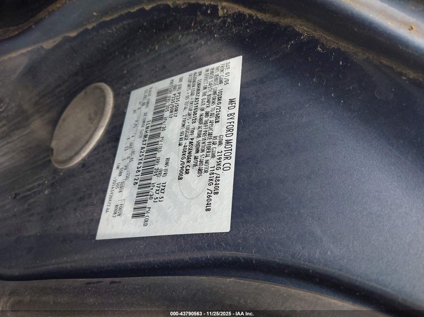 2005 Lincoln Ls V8 VIN: 1LNHM87A25Y638128 Lot: 43790563