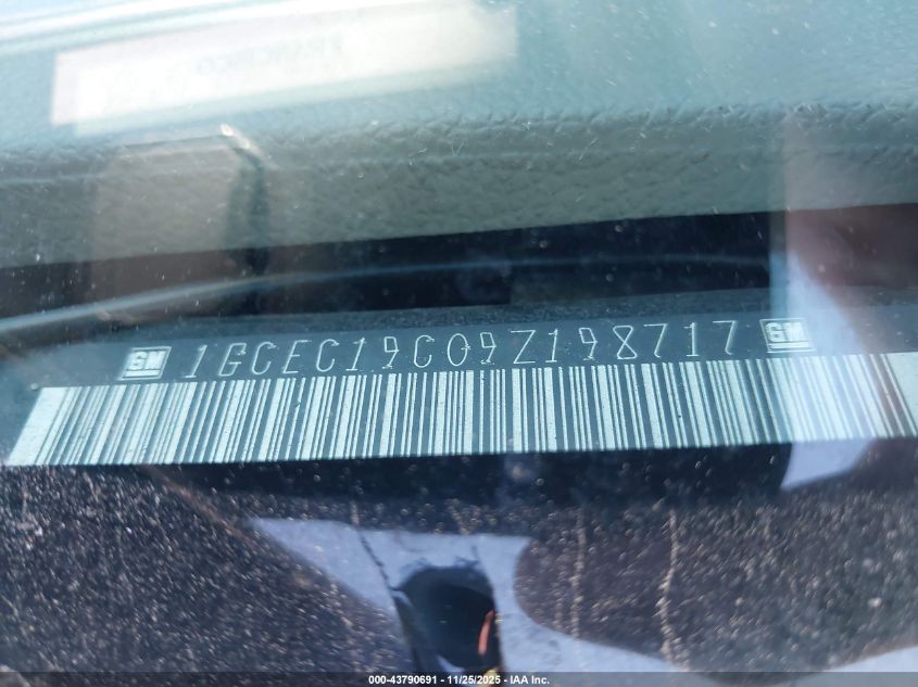 2009 Chevrolet Silverado 1500 Ls VIN: 1GCEC19C09Z198717 Lot: 43790691
