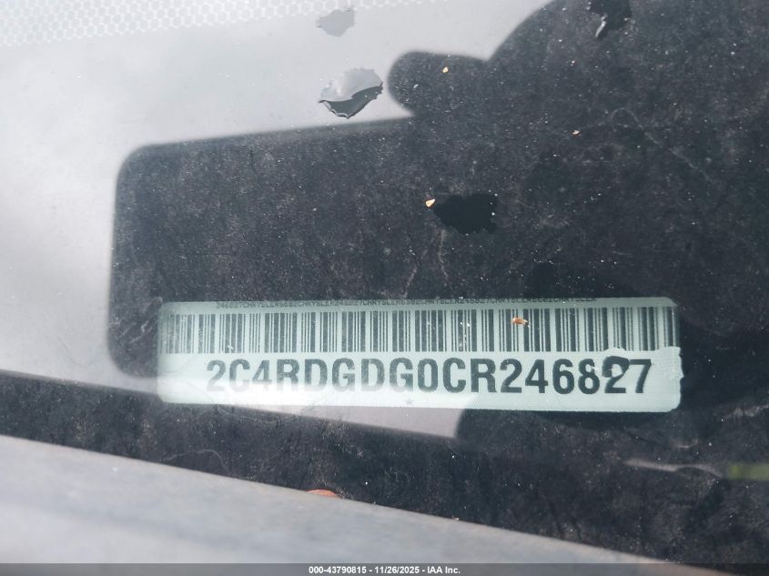 2012 Dodge Grand Caravan Crew VIN: 2C4RDGDG0CR246827 Lot: 43790815