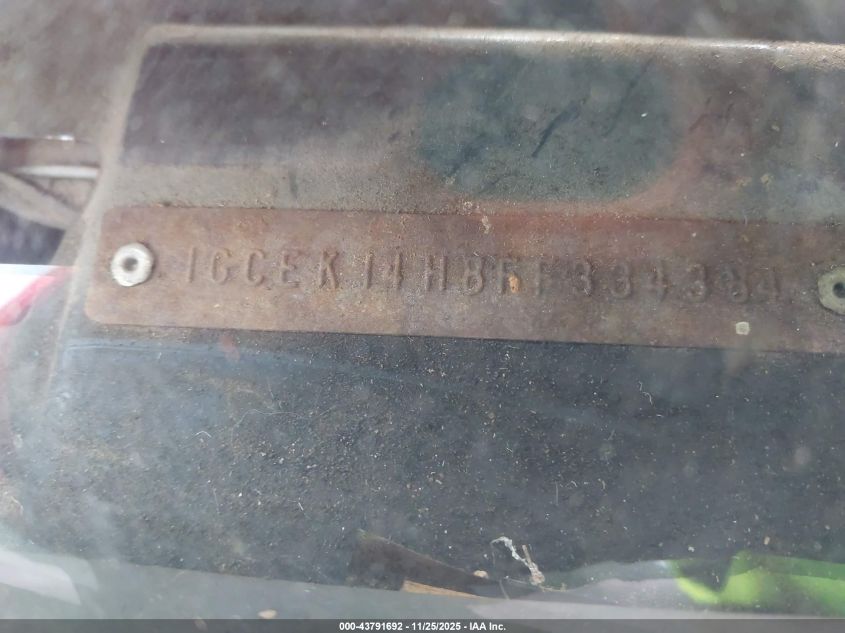 1985 Chevrolet K10 VIN: 1GCEK14H8FF334384 Lot: 43791692