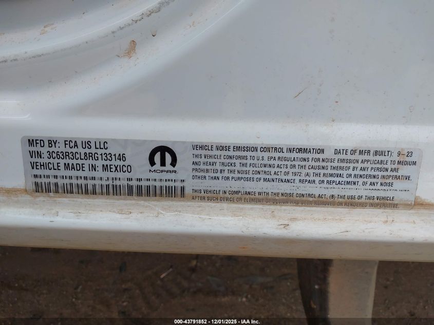 2024 Ram 3500 Tradesman 4X4 6'4 Box VIN: 3C63R3CL8RG133146 Lot: 43791852