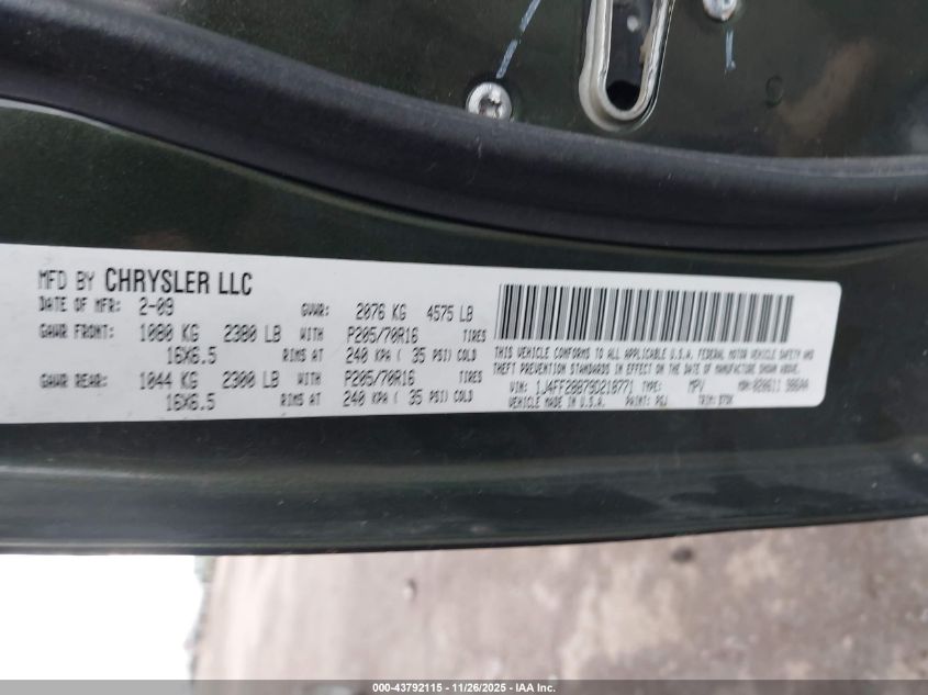 2009 Jeep Patriot Sport VIN: 1J4FF28B79D218771 Lot: 43792115