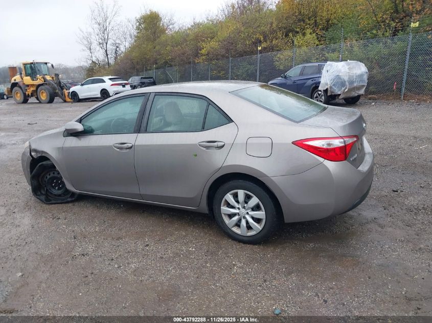 2016 Toyota Corolla Le VIN: 2T1BURHE1GC684249 Lot: 43792288