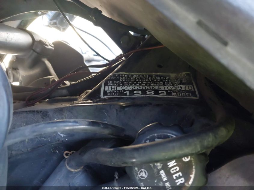 1989 Honda Gl1500 VIN: 1HFSC2203KA109970 Lot: 43792482