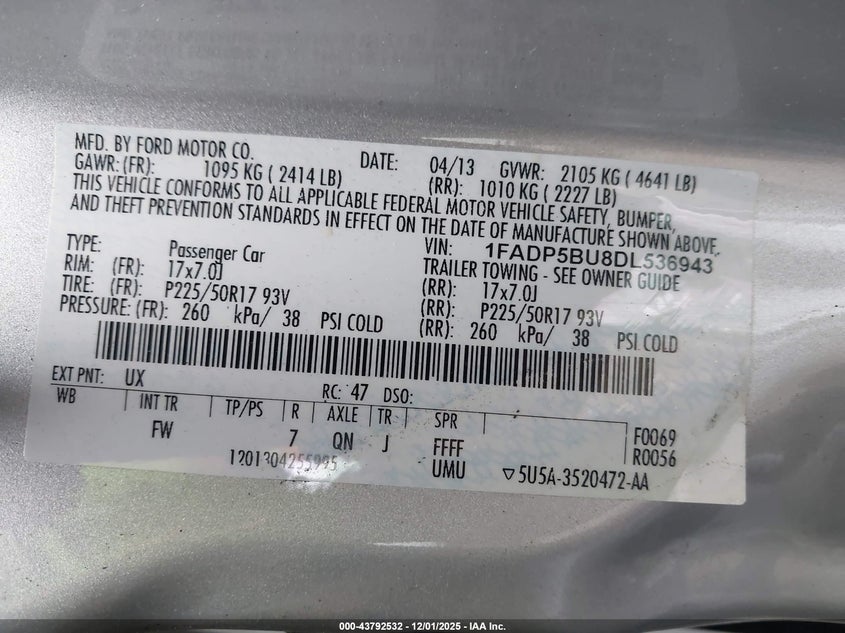 1FADP5BU8DL536943 2013 FORD C-MAX photo no. 7