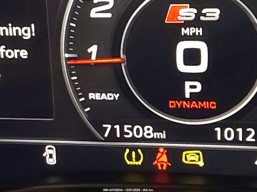 2019 Audi S3 2.0T Premium Plus VIN: WAUB1GFF9K1021045 Lot: 43792534