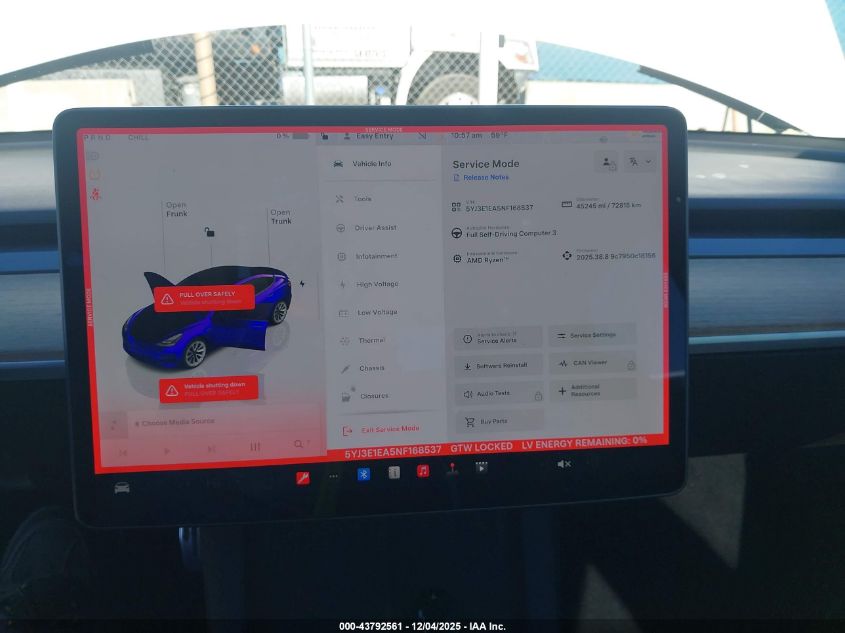 2022 Tesla Model 3 Rear-Wheel Drive VIN: 5YJ3E1EA5NF168537 Lot: 43792561