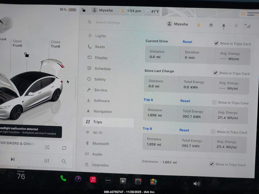 2025 Tesla Model 3 Long Range Rear-Wheel Drive/Standard Rear-Wheel Drive VIN: 5YJ3E1EA1SF072318 Lot: 43792747