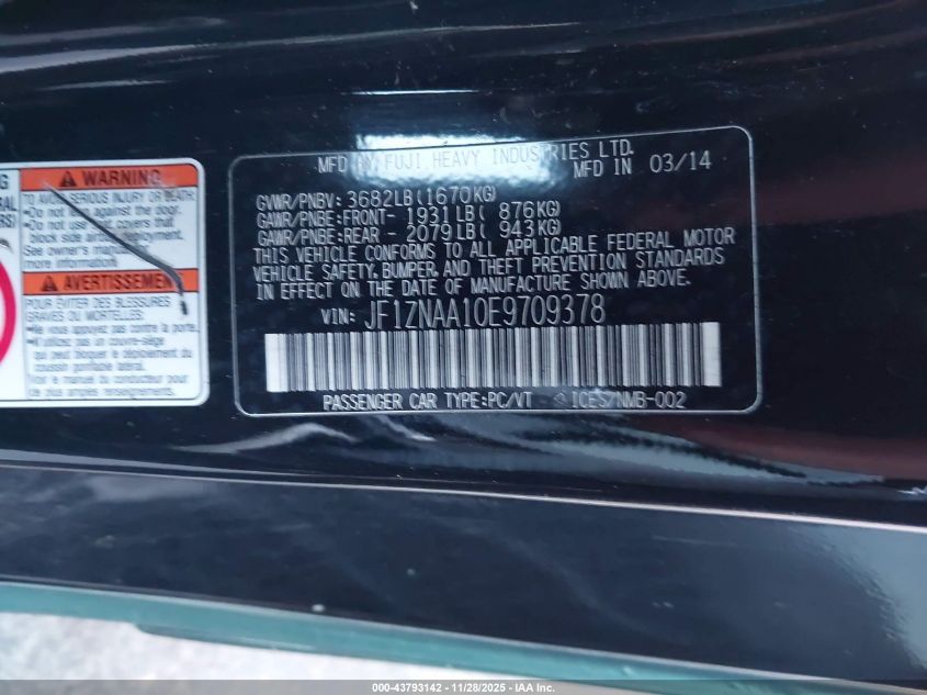 2014 Scion Fr-S Monogram VIN: JF1ZNAA10E9709378 Lot: 43793142