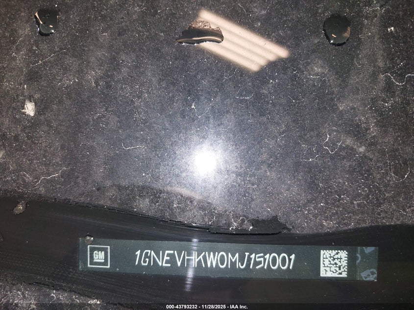 2021 Chevrolet Traverse Awd Lt Leather VIN: 1GNEVHKW0MJ151001 Lot: 43793232