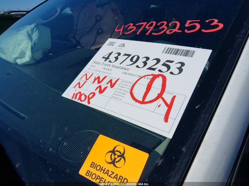 2016 Dodge Grand Caravan Se VIN: 2C4RDGBG7GR100563 Lot: 43793253